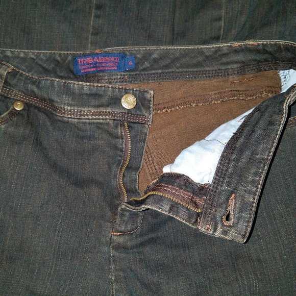 $5 SALE * size 8 TRIBAL Stretch Extensible "Java" wash Embroidered jeans - Picture 7 of 16